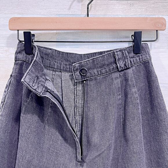 GOTCHA COVERED Vintage Pleated A Line Shorts Black Cotton Made in USA Womens 6 - Picture 3 of 6